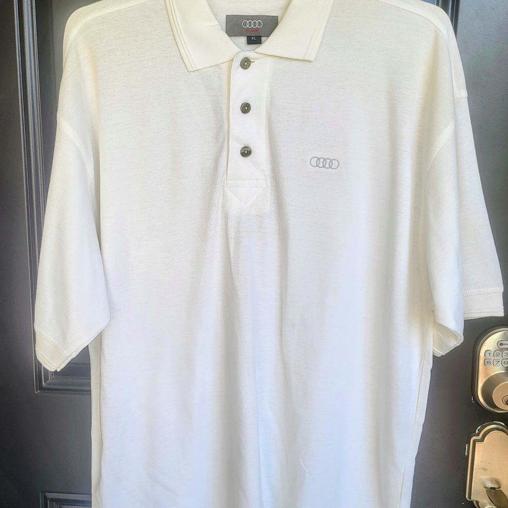 Audi Men's Classic White Polo Shirt XL New No Tags